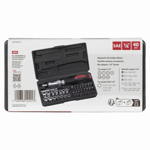 Ráčnový šroubovák 40 ks sada Kreator KRTH30101