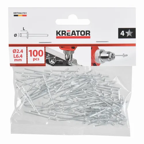 Trhací nýty 2,4x6,4mm 100ks Kreator KRTH62701
