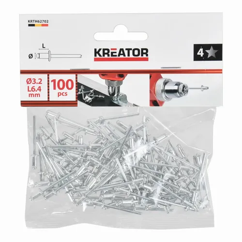 Trhací nýty 3,2x6,4mm 100ks Kreator KRTH62702