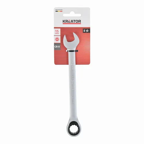 Oboustranný klíč očko-ráčna/otevřený 15 mm Kreator KRTH30508