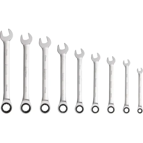 Klíče ráčnové očkoploché, sada 9ks, 8-19mm FORTUM 4720104