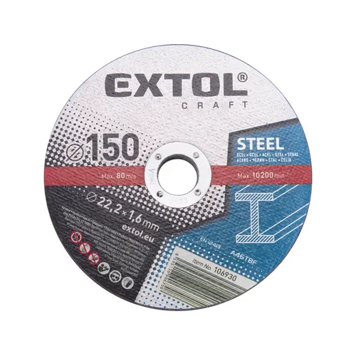 Kotouče řezné na kov, 5ks, o 150x1,6x22,2mm EXTOL CRAFT 106930