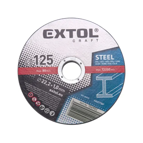 Kotouče řezné na kov, 5ks, o 125x1,0x22,2mm EXTOL CRAFT 106902