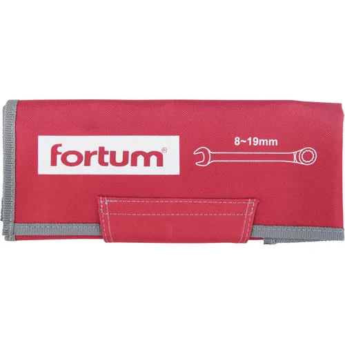 Klíče ráčnové očkoploché, sada 9ks, 8-19mm FORTUM 4720104