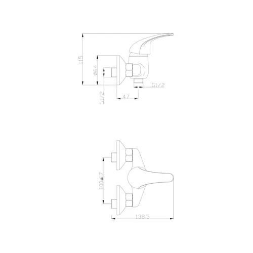 Baterie sprchová, 100mm BALLETTO 81106