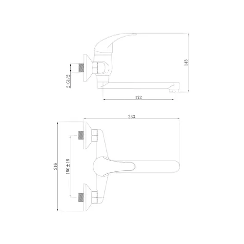 Baterie umyvadlová/dřezová, 150mm BALLETTO 81007