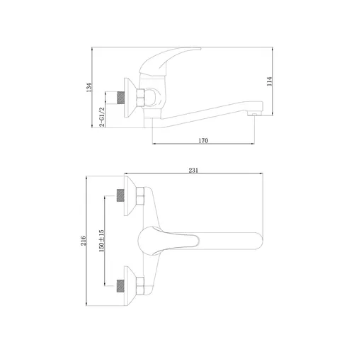 Baterie umyvadlová/dřezová, 150mm BALLETTO 81011