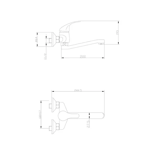 Baterie umyvadlová/dřezová, 100mm BALLETTO 81012