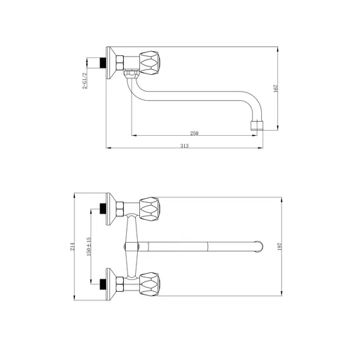 Baterie umyvadlová/dřezová, 150mm BALLETTO 85013