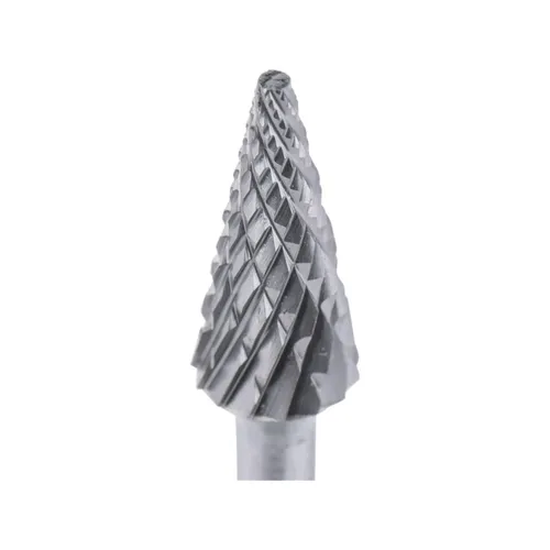 Fréza karbidová, konická-jehlan, ⌀6x13mm, ⌀stopky 3mm, sek střední (double-cut) EXTOL INDUSTRIAL 8703893