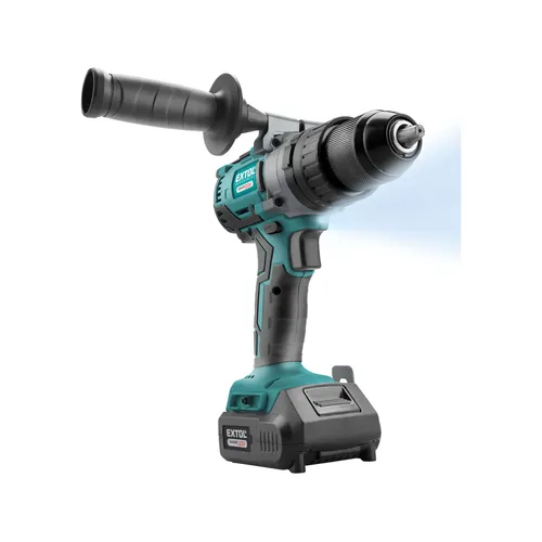 Vrtací šroubovák aku s příklepem share20v, brushless, 20v li-ion, 2ah EXTOL INDUSTRIAL 8791800