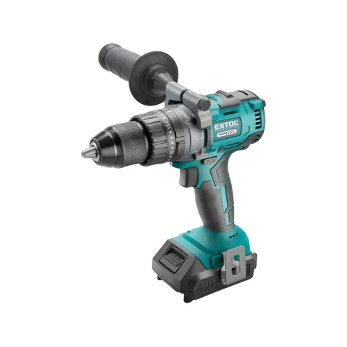 Vrtací šroubovák aku s příklepem share20v, brushless, 20v li-ion, 2ah EXTOL INDUSTRIAL 8791800