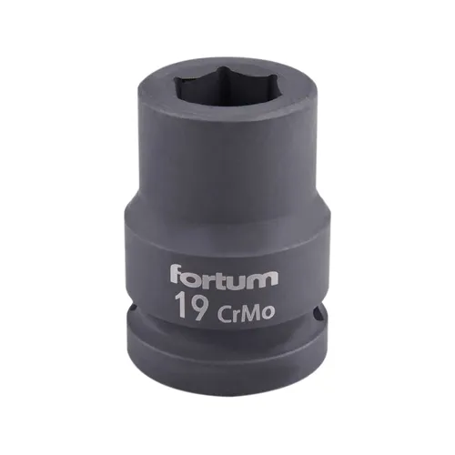 Hlavice nástrčná rázová 1/2", 19mm, l 78mm, crmov FORTUM 4703219