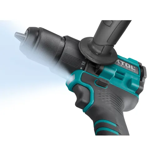 Vrtací šroubovák aku s příklepem share20v, 70nm, brushless, 2ah EXTOL INDUSTRIAL 8791806