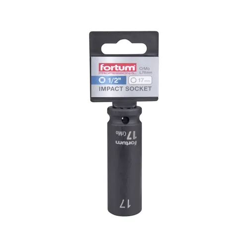 Hlavice nástrčná rázová 1/2", 17mm, l 78mm, crmov FORTUM 4703217
