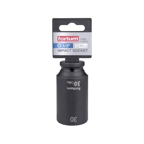 Hlavice nástrčná rázová 1/2", 30mm, l 78mm, crmov FORTUM 4703230