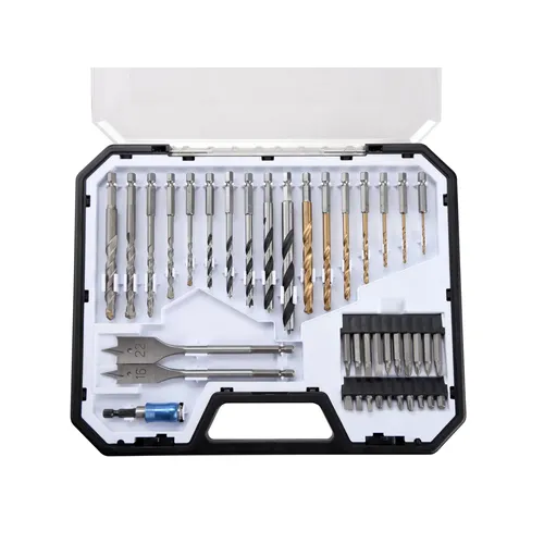 Zrušeno! nahrazeno výrobkem 8819653, vrtáky se šestihrannou stopkou a hroty, sada 40ks, hss, crv EXTOL PREMIUM 8801700