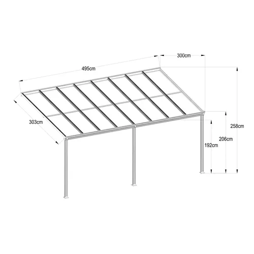 Riwall PRO RMPP 16 x 10 Anthracite hliníková pergola ( 5 x 3 m )