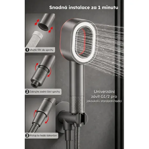 Filtrační sprchová hlavice sada písková Glox SH001Y