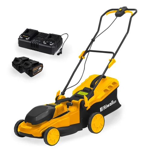 Riwall PRO RALM 4020i SET akumulátorová sekačka 40 V (2 x 20 V) + 2x 4 Ah baterie + duální rychlonabíječka 4,5 A