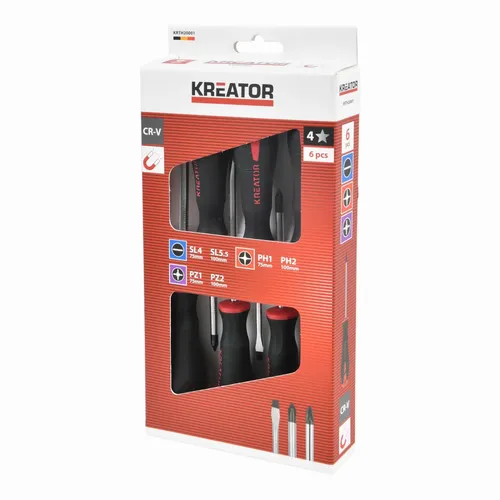 Sada šroubováků 6ks SL/PH/PZ Kreator KRTH20001