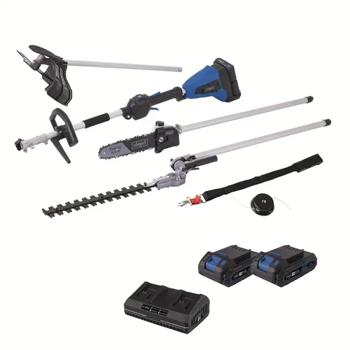 Scheppach BC-MFH400-X-SET S2 20 V IXES aku multifunkční stroj 4v1 + 2x 2Ah baterie + duální nabíječka 2,4 A