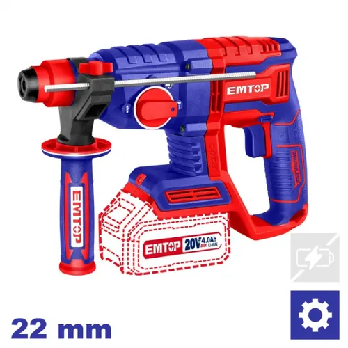Emtop Aku vrtací a sekací kladivo 20V 22mm 2,0 J solo
