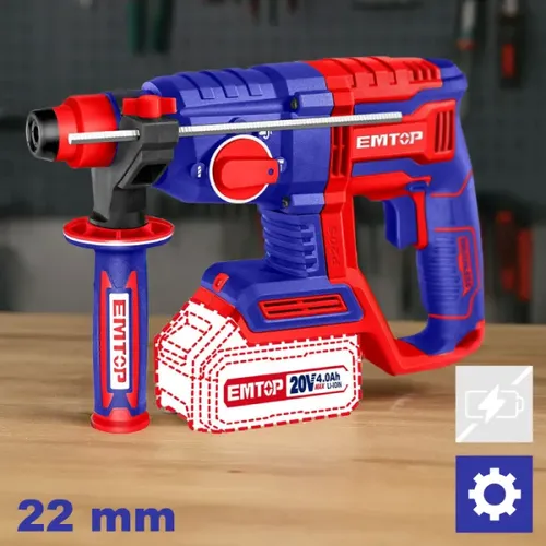 Emtop Aku vrtací a sekací kladivo 20V 22mm 2,0 J solo