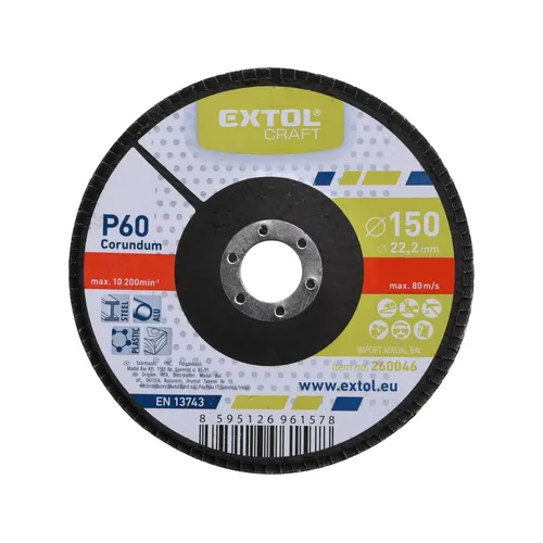 Kotouč lamelový šikmý korundový, p60, o 150mm EXTOL CRAFT 260046