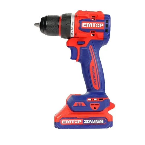 Emtop Aku vrtací šroubovák s příklepem 20V 55Nm solo