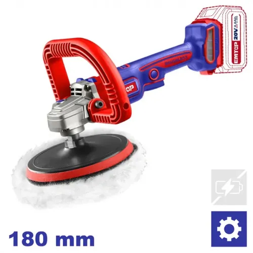 Emtop Aku leštička 20V 180mm solo