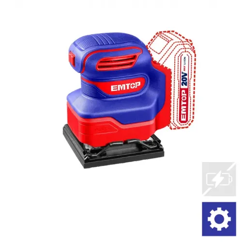 Emtop Aku vibrační bruska 20V 110x100mm solo