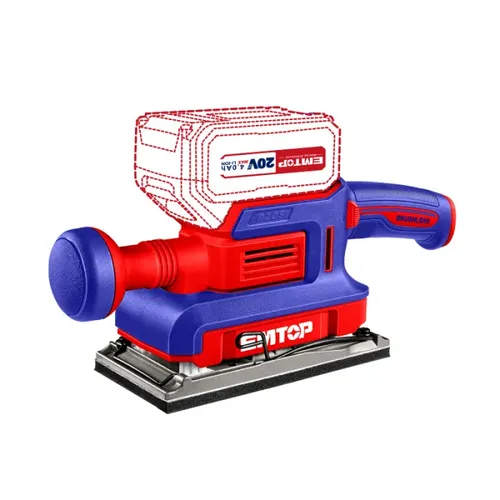 Emtop Aku vibrační bruska 20V 90x180mm solo