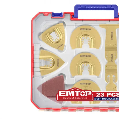 Emtop Sada 23 čepelí pro multifunkční oscilační brusku v plastovém boxu
