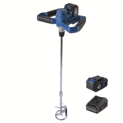 Scheppach BC-PMX100-X-SET L 20 V IXES aku míchadlo stavebních materiálů + 4Ah baterie + nabíječka 2,4 A