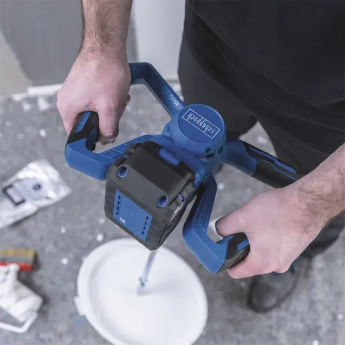 Scheppach BC-PMX100-X-SET L 20 V IXES aku míchadlo stavebních materiálů + 4Ah baterie + nabíječka 2,4 A