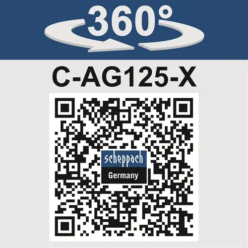 Scheppach C-AG125-X-SET L 20 V IXES aku úhlová bruska + 4Ah baterie + nabíječka 2,4 A