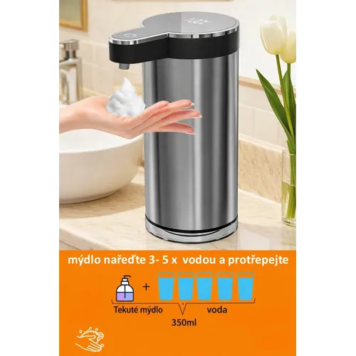 Bezdotykový dávkovač pěnového mýdla nerezový Glox FST01S