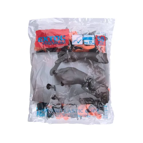 Distanční/nivelační klipy opakovaně použitelné, sada 50ks, pro vyrovnání obkladů/dlažby až do jejich max. tloušťky 16mm EXTOL PREMIUM 8845010