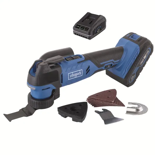 Scheppach C-MT40-X-SET S 20 V IXES aku multifunkční nástroj + 2Ah baterie + nabíječka 2,4 A