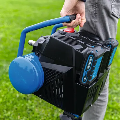 Scheppach C-ACT160/6-X-SET S2 2x20 V IXES aku bezolejový kompresor 6 l + 2x 2Ah baterie + duální nabíječka 2,4 A