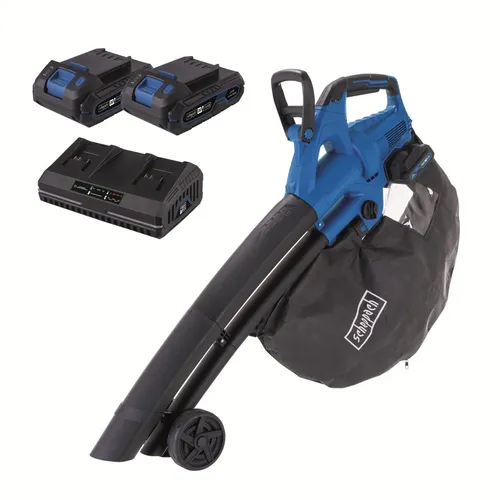 Scheppach BC-BLV720-X-SET S2 2x20 V IXES aku vysavač/foukač 4v1 + 2x 2Ah baterie + duální nabíječka 2,4 A