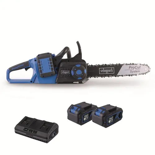 Scheppach BC-CS355DUO-X-SET XL2 2x20 V IXES aku řetězová pila + 2x 4Ah baterie + duální nabíječka 4,5 A