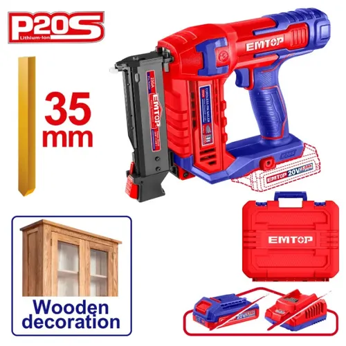 Emtop Aku hřebíkovačka 20V na hřebíky bez hlavy do dřeva L-35mm solo
