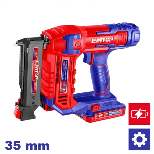 Emtop Aku hřebíkovačka 20V na hřebíky bez hlavy do dřeva L-35mm solo