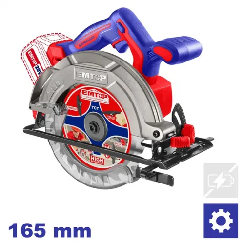 Emtop Aku okružní pila 20V 165mm solo