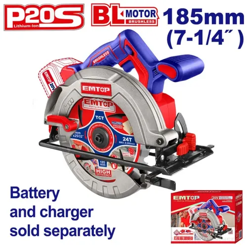 Emtop Aku okružní pila 20V 185mm solo