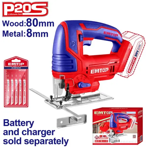 Emtop Aku přímočará pila 20V 80mm solo