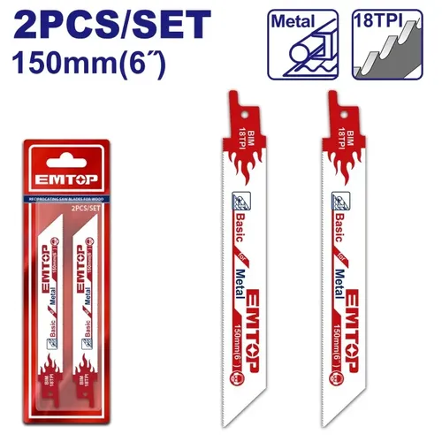 Emtop Sada 2ks pilových listů pro pilu ocasku 150mm na kov