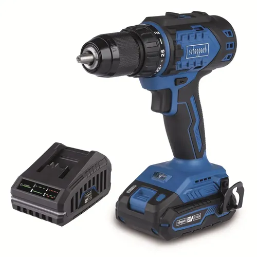 Scheppach BC-DD60-X-SET S 20 V IXES aku vrtací šroubovák + 2Ah baterie + nabíječka 2,4 A